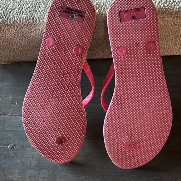 Kate Spade Pink Floral Flip Flops 7/8 - Picture 4 of 6